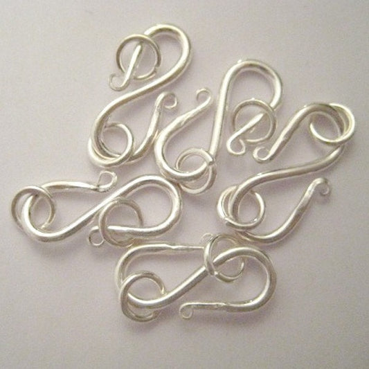 5 pcs 17mm sterling silver S hook clasps (CSS202)