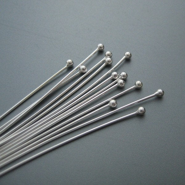 100 pcs 1.5 inch 24 gauge sterling silver head pin (PSS015)