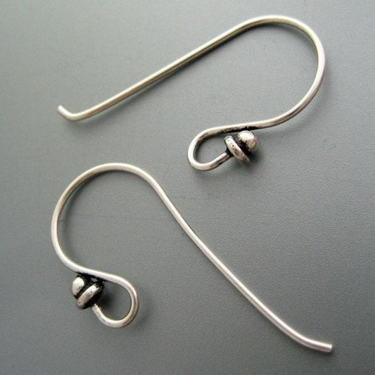 20 pcs (10 pairs) 21gauge oxidized Sterling Silver Ear Wires, hook (EBS102)