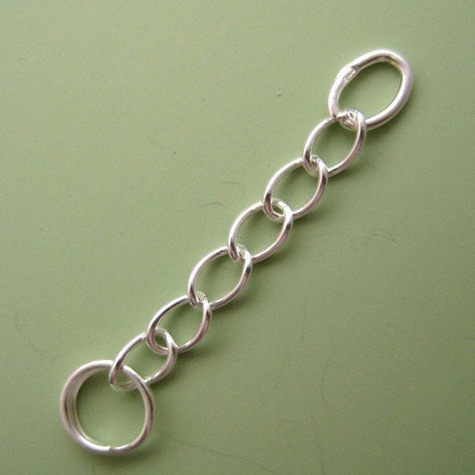 20 pcs 1 inch sterling silver extender with split ring (OSS202)