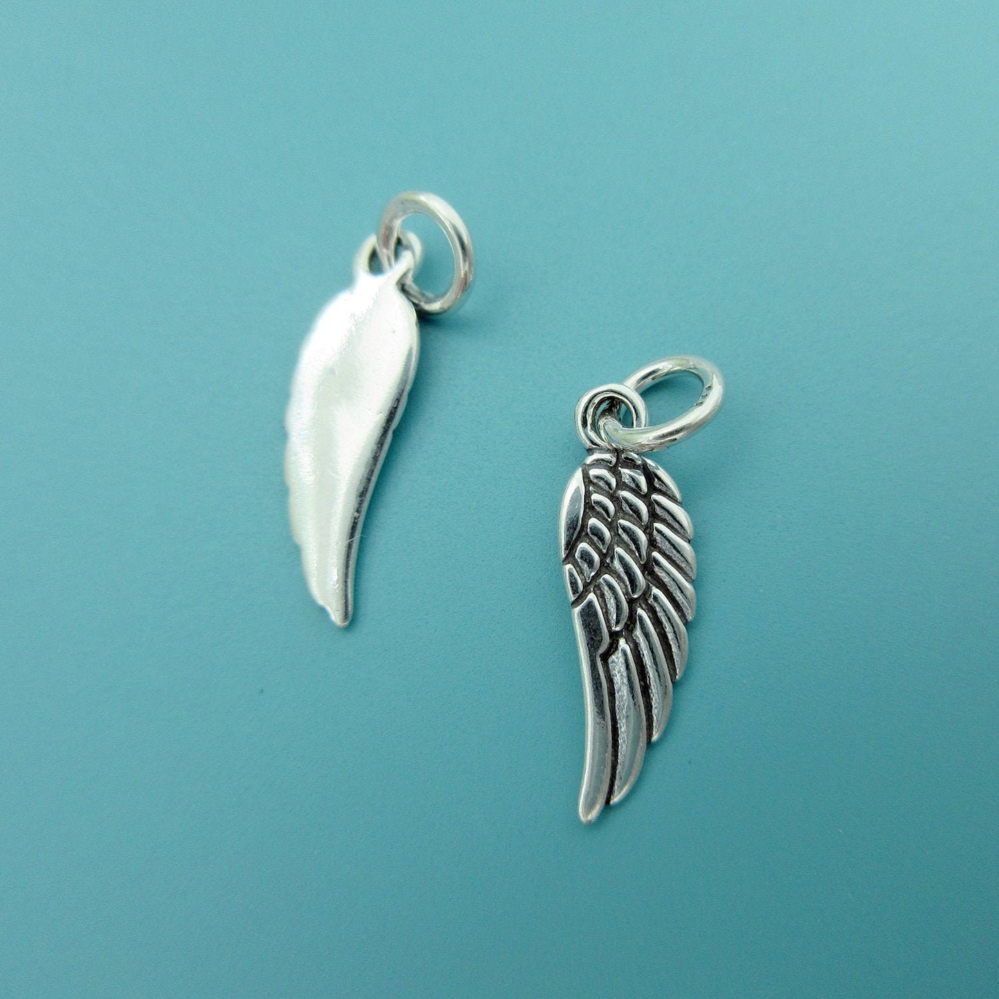 6 pcs Sterling Silver wing charm (BSS176)