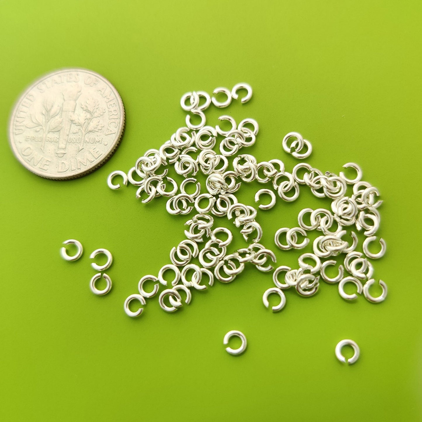 100 pcs 3-4mm 21 gauge sterling silver open jump ring (OSS103)