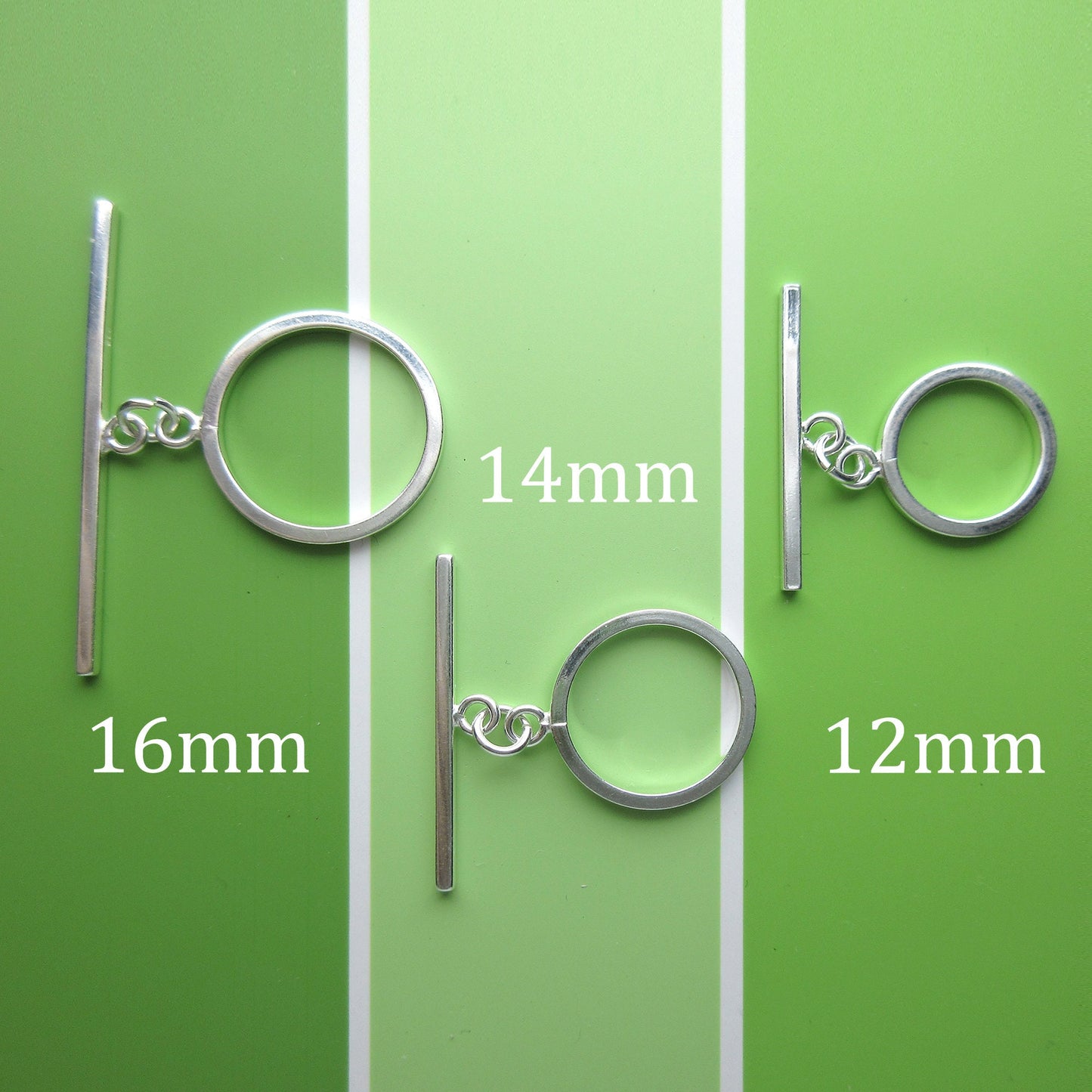 4 sets 16mm sterling silver toggle clasps (CSS303)