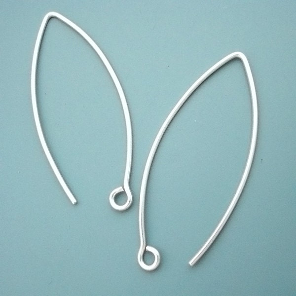 20 pcs (10 pairs) 39mm 24 gauge Sterling Silver Long Ear Wires (ESS303)